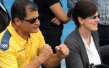 Rafael Correa llegó a Lima para ver competir a su hija en Juegos Bolivarianos