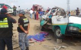 Una pasajera de combi murió en accidente en la Panamericana Sur