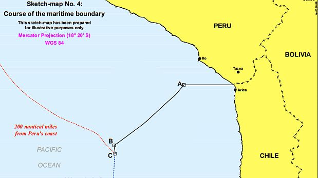 Esta es la nueva delimitación marítima entre el Perú y Chile.
