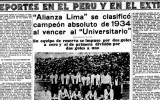 Así informó El Comercio en 1934 la definición del campeonato