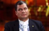 Correa fue interrumpido tres veces por una alarma de incendios