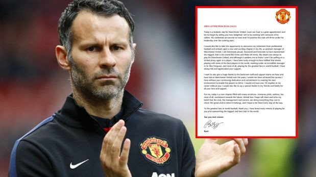Ryan Giggs se despidió como jugador del United con esta carta