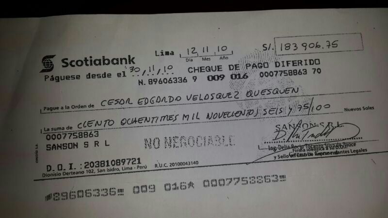 Hermano de Velásquez cobró cheque de empresa vinculada a Coopex