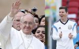Lionel Messi y el Papa Francisco en partido benéfico