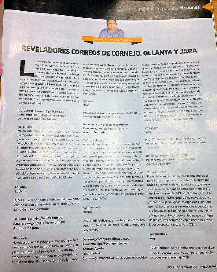 [Foto] Díaz Dios presenta columna de ficción para criticar a Ana Jara