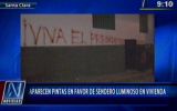 Pintas alusivas a Sendero Luminoso aparecieron en casa de Ate