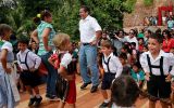 Ollanta Humala inauguró sistema de huaros y bailó tirolés