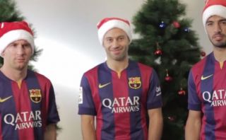 Barcelona: Messi, Suárez, Mascherano y un frío saludo navideño