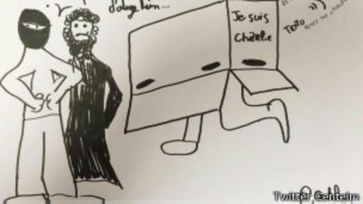 En Twitter varias personas publicaron caricaturas y comentarios de apoyo y agrado con la historia del héroe anónimo de la imprenta de Dammartin-en-Goële.