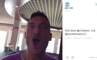 Vine: ¿Imitó Francesco Totti el grito de Cristiano Ronaldo?