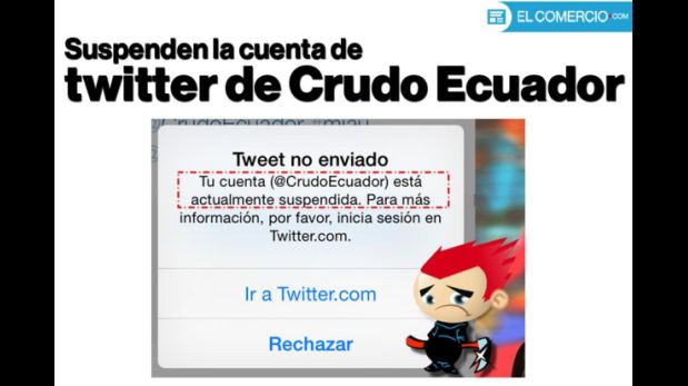 Ecuador: Suspenden cuenta de un tuitero crítico de Correa