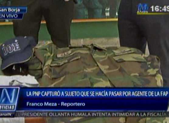 Falso teniente FAP que ofrecía armas fue detenido en Chacarilla