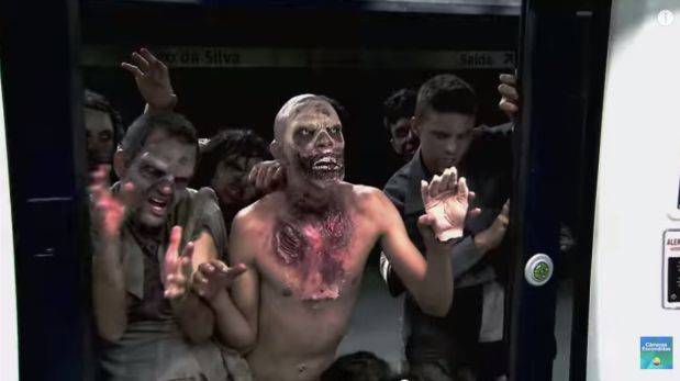 YouTube: la aterradora broma con zombies en el metro de Brasil
