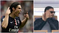 Edinson Cavani marcó gol de sombrero e Ibrahimovic celebró así