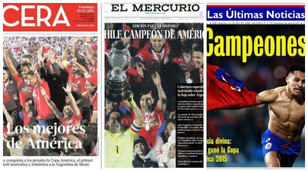Chile: prensa le rinde homenaje tras título de la Copa América