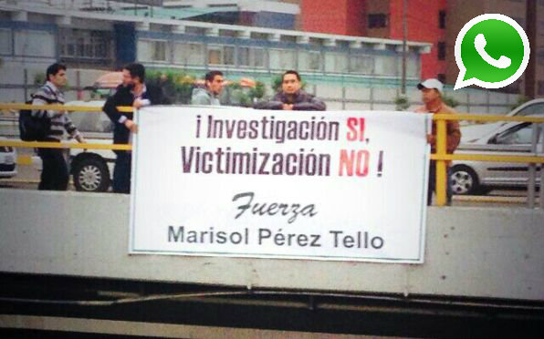 Manifestantes en el puente de la Vía Expresa (Foto: WhatsApp El Comercio)