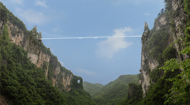 El Puente de Cristal del Gran Cañón de Zhangjiajie. (Foto: Haim Dotan Architects)