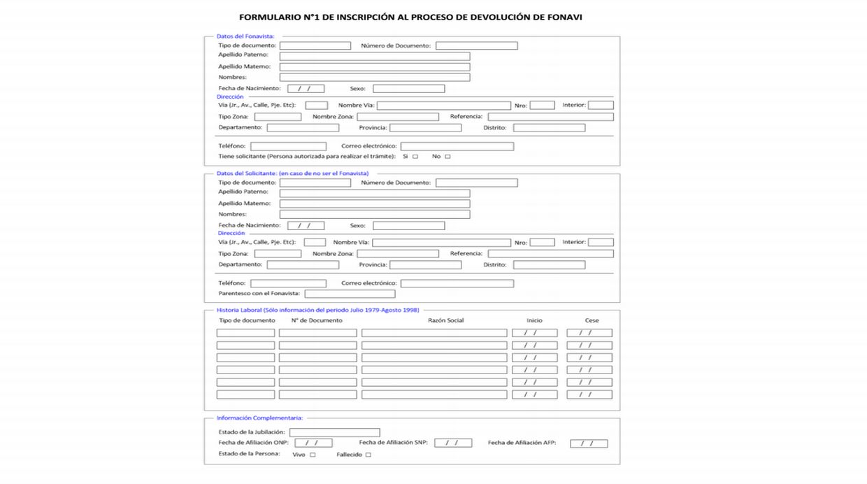 Formulario N°1 (Captura: Secretaría Técnica del Fonavi)