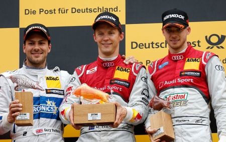 Pascal Wehrlein queda fuera de carrera tras la polémica acción. (Fotos: DTM)