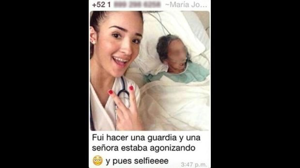 “Selfie” de estudiante de medicina con paciente genera polémica