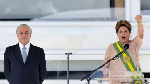 Dilma Rousseff junto a su vicepresidente, Michel Temer.