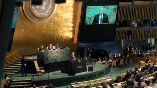 Hacía 10 años que Putin no se dirigía a la Asamblea General de la ONU. El lunes, fue uno de los protagonistas de la jornada.