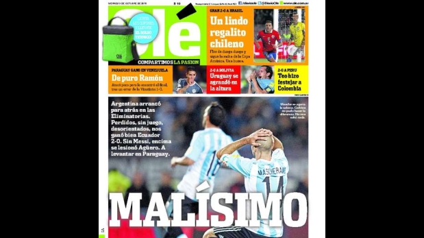 La prensa argentina hunde a la selección de Martino: 