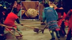 El hockey inca se juega con una pelota de madera de 4 kilos