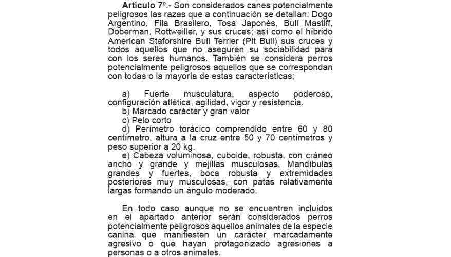 Características de los perros potencialmente peligrosos según la Municipalidad de Independencia.