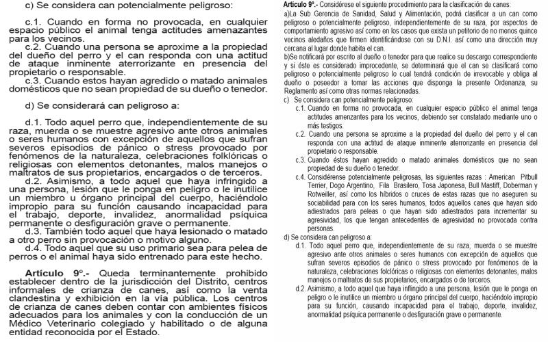 Izquierda: Ordenanza Nº 325-2015 de Independencia. Derecha: Ordenanza Nº 225 de Jesús María(Difusión)