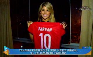 Yahaira Plasencia en Brasil para alentar a Jefferson Farfán