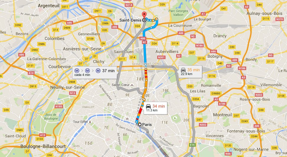 Saint-Denis se encuentra a poco más de 11 kilómetros de París. (Google)