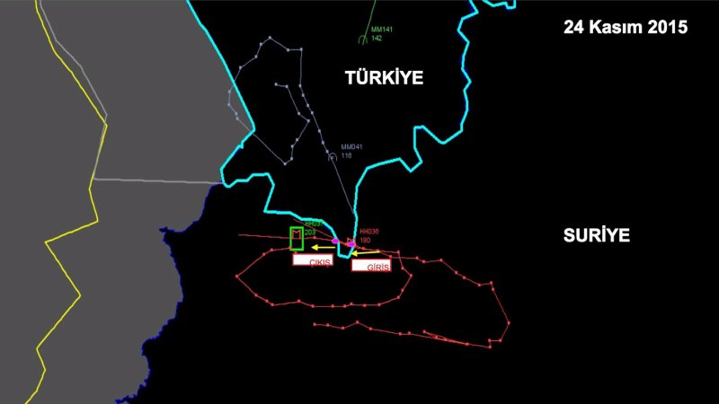 A radar picture shows activities of the downed Russian warplane on the Turkish-Syrian border, November 24, 2015 in this handout photo provided by Turkish Interior Ministry Undersecretariat of Public Order and Security. Turkish fighter jets shot down a Russian warplane near the Syrian border on Tuesday after repeated warnings over air space violations, but Moscow said it could prove the jet had not left Syrian air space.   REUTERS/Turkish Interior Ministry/Handout via Reuters      TPX IMAGES OF THE DAY