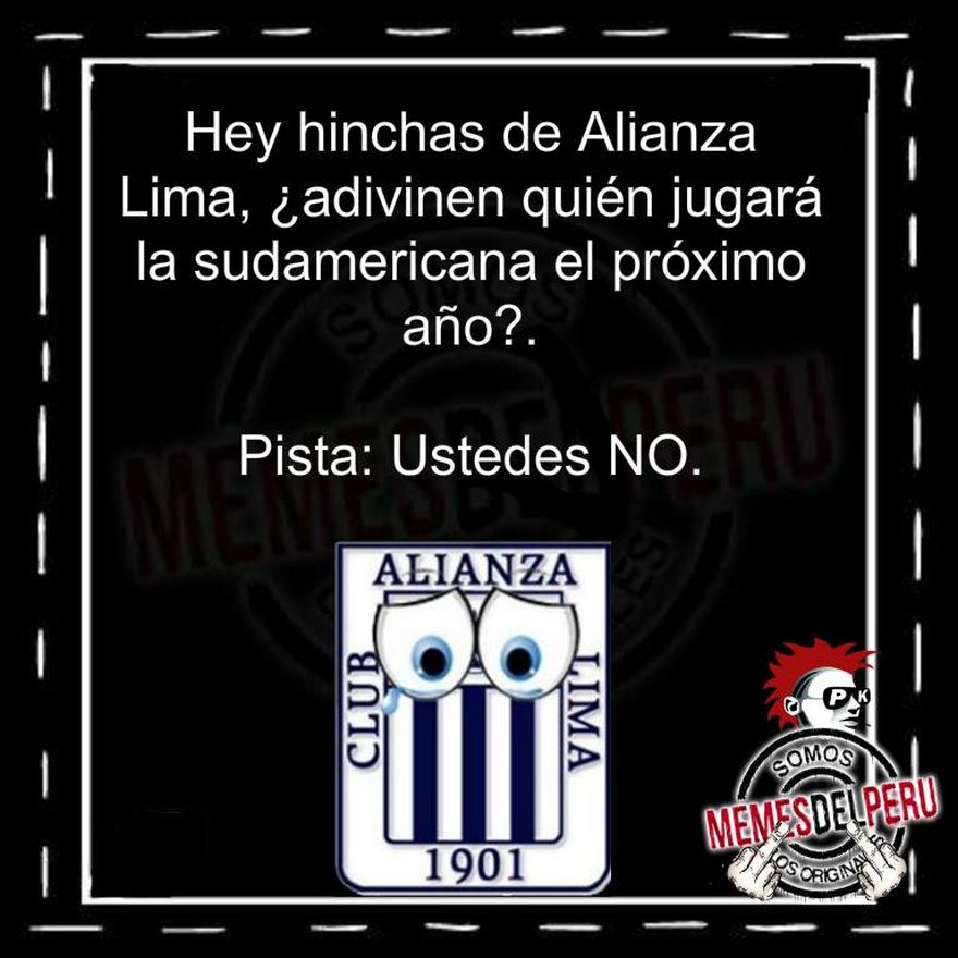 Torneo Clausura: con memes se burlan de Alianza Lima y Cristal