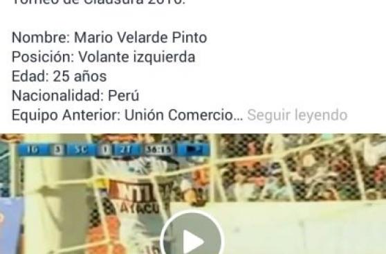 Mario Velarde, volante peruano, jugará en segunda de México