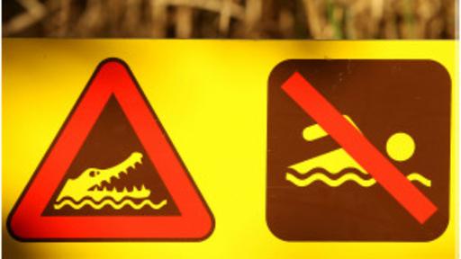 Las señales de alerta de cocodrilos a menudo son ignoradas por los turistas, pero son un peligro real. (Foto: Getty)