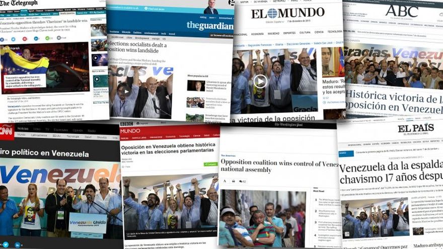 El triunfo de la oposición en Venezuela en los medios del mundo
