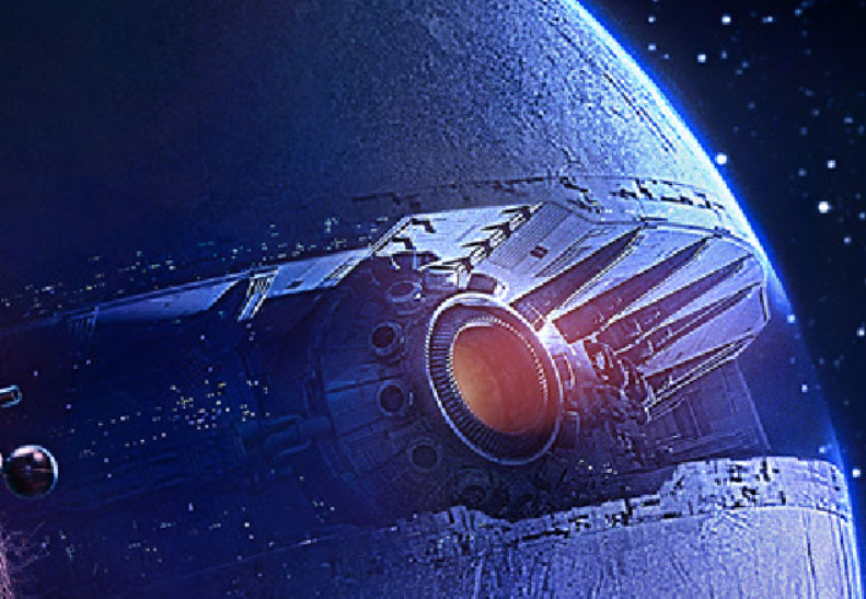La base Starkiller, como aparece en los afiches de Star Wars: The Force Awakens.