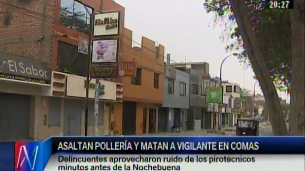 Vigilante fue asesinado de un balazo en asalto a pollería