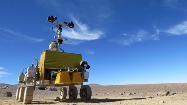 Pruebas del Rover de la ESA en Atacama (Chile) con vistas a la exploración de Marte (Foto: Astrium – E Allouis)
