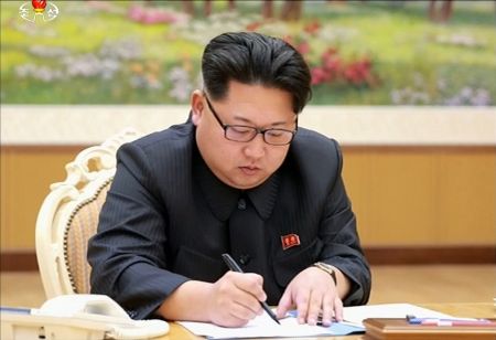 This picture taken from North Korean TV and released by South Korean news agency Yonhap on January 6, 2016 shows North Korean leader Kim Jong-Un signing a document of a hydrogen bomb test in Pyongyang.  North Korea announced on January 6 it had successfully carried out its first hydrogen bomb test, a development that, if confirmed, would marking a stunning step forward in its nuclear development.  REPUBLIC OF KOREA OUT -- RESTRICTED TO SUBSCRIPTION USE  --  AFP PHOTO / North Korean TV via YONHAP -- NO MARKETING - NO ADVERTISING CAMPAIGNS - DISTRIBUTED AS A SERVICE TO CLIENTS-- THIS PICTURE WAS MADE AVAILABLE BY A THIRD PARTY. AFP CAN NOT INDEPENDENTLY VERIFY THE AUTHENTICITY, LOCATION, DATE AND CONTENT OF THIS IMAGE. THIS PHOTO IS DISTRIBUTED EXACTLY AS RECEIVED BY AFP.