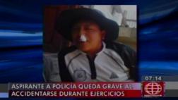 Cusco: se preparaba para ser policía y sufrió grave accidente