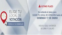 ONPE: se podrá elegir local de votación hasta el domingo 17
