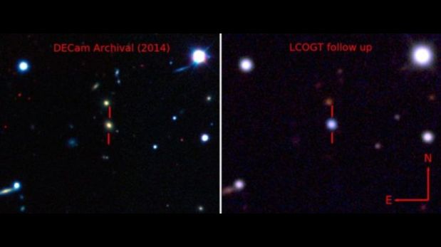 Antes y después: este evento registró más del doble de luminosidad que la supernova anterior de la que se tiene referencia. (Foto: Other)