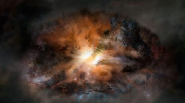 La galaxia más luminosa del universo se está autodestruyendo