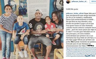 Jefferson Farfán mejora de lesión y deja mensaje en Instagram