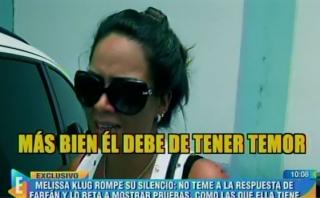 Melissa Klug dice "no temer" a lo que diga hoy Jefferson Farfán