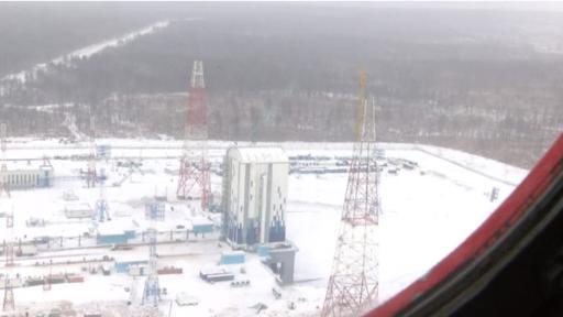 El nuevo cosmódromo en Rusia es bastante más pequeño que el anterior. (BBC)