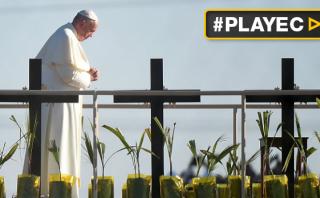 El Papa ora ante la Cruz del Migrante en frontera con EE.UU.