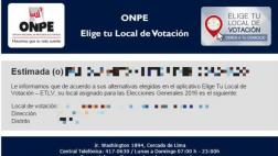 ONPE confirmará cambio de local vía mail hasta 24 de febrero